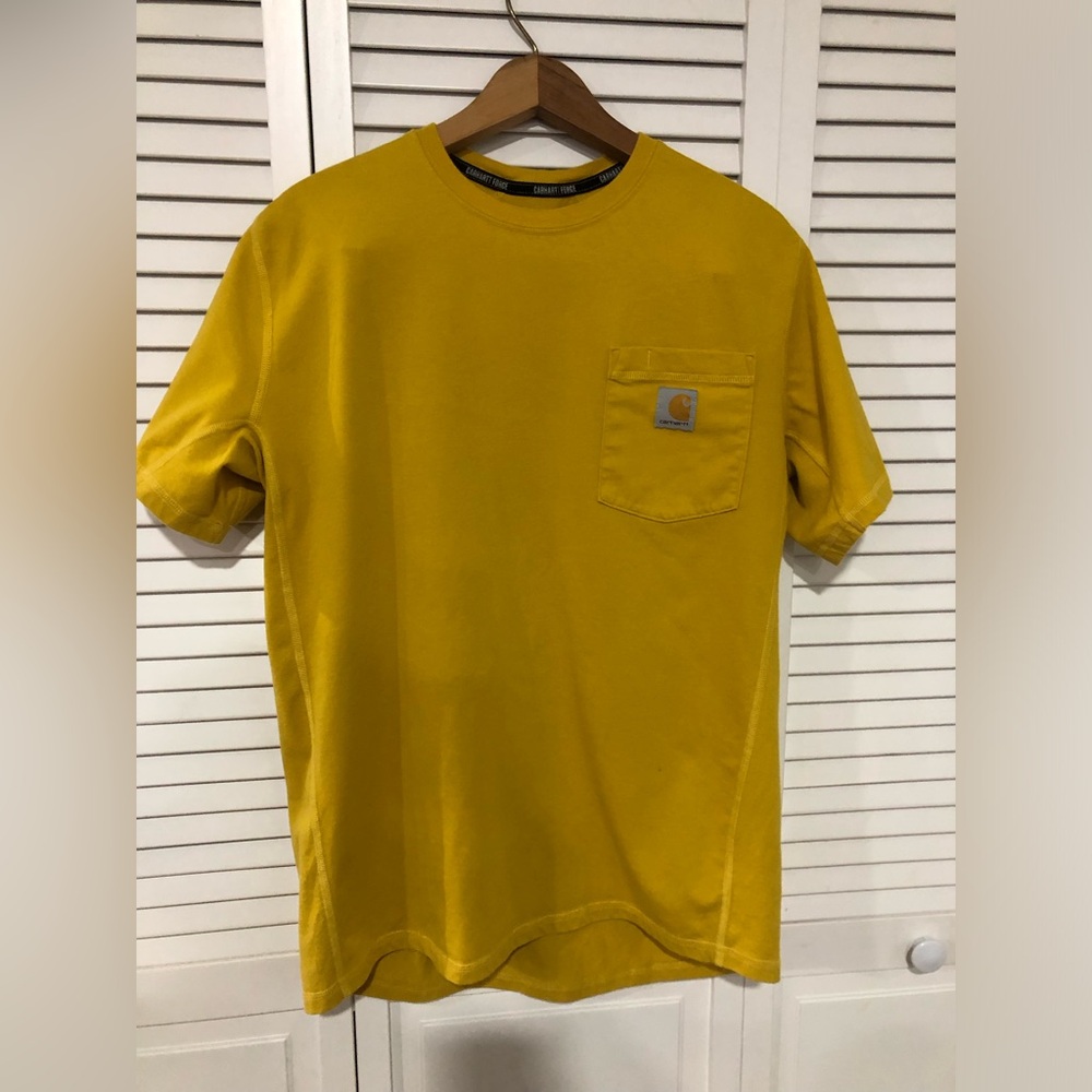 Carhartt Men’s Mustard Yellow Short-Sleeve Pocket Tee